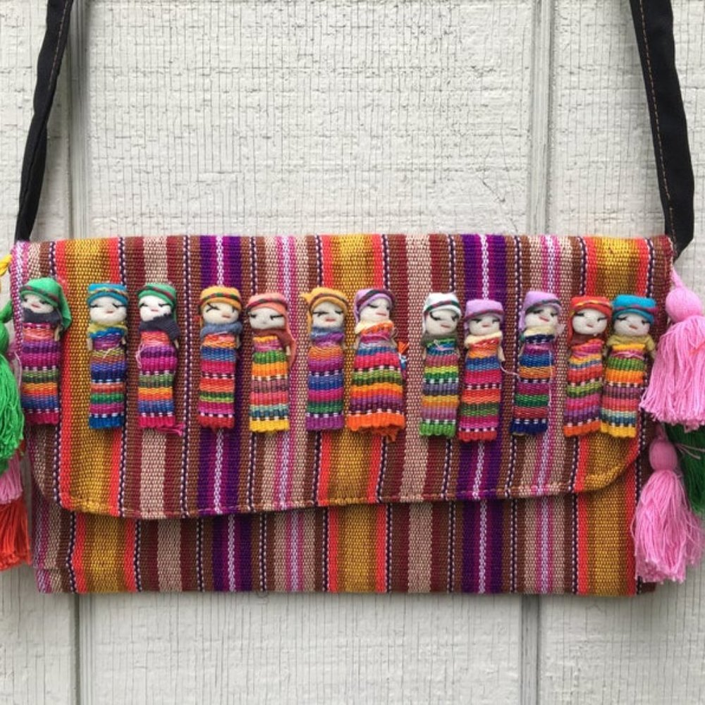 Handmade Mexican Worry Doll Cross-Body Bag